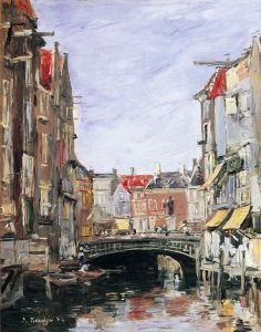 La Place Ary Scheffer, Dordrecht by Eugene Louis Boudin