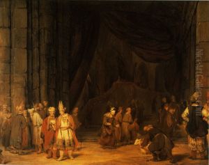De voorhof van de tempel by Arent de Gelder