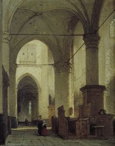 Interior of the Great or St Lawrence's Church in Alkmaar by Johannes Bosboom