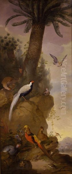 Pheasants and Other Birds in an Exotic Landscape - view 1