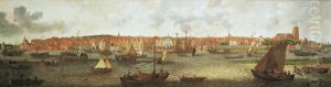 Gezicht op Dordrecht vanaf de Noord