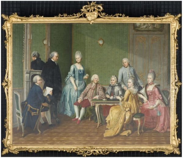 Portrait of Bruno Martens (1695-1769), Eleonora Christina Bingelius (1697-1774) and their children - view 1