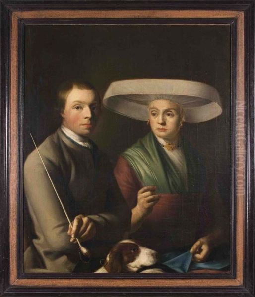 Portrait of Hotse Johannes (ca. 1760-1827) en zijn echtgenote Klaske Sybrens Ruardi (1757-1843) - view 1