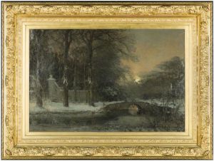 Sneeuwgezicht bij donker by Louis Apol