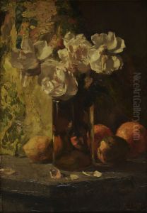 Stilleven met uitgebloeide rozen by Roland Larij