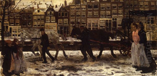 De Amsterdamse Lauriergracht in de winter - view 1