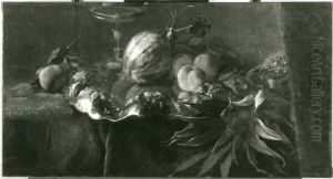 Still life with pineapple and other fruits by Christoffel Bisschop