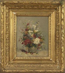 Floral Still Life by Eugene Henri Cauchois