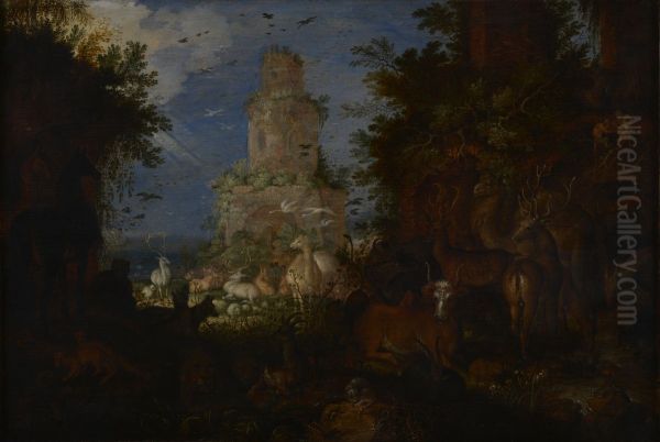 Landschap met ruines en dieren - view 1