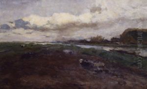 Landschapsschets by Johan Hendrik Weissenbruch