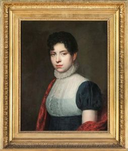 Portrait of Maria Gijsberta Verhoesen (1780-1833), echtgenote van Jeronimo de Vries by Willem Bartel Van Der Kooi