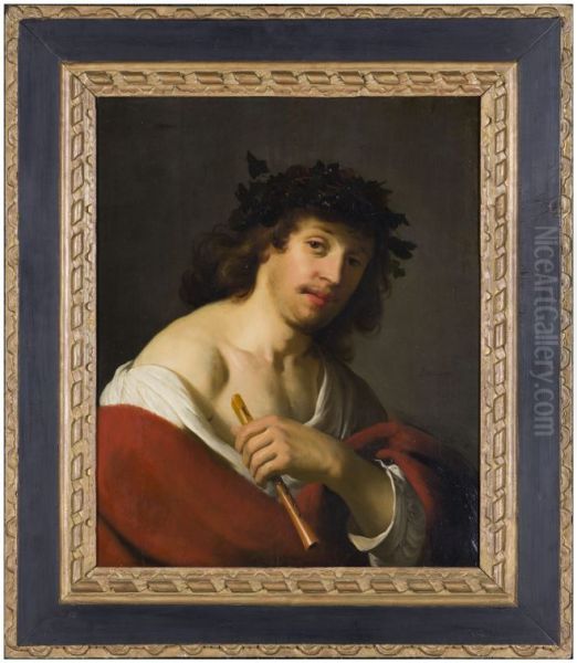 Selfportrait as shepherd with recorder - view 1