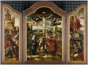the crucifixion, the crucifixion and the resurrection of Christ by Pieter Coecke Van Aelst