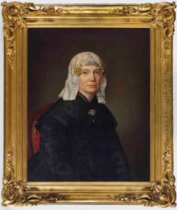 Portret van Mevr. M. Eskes by Johan Joeke Gabriel van Wicheren