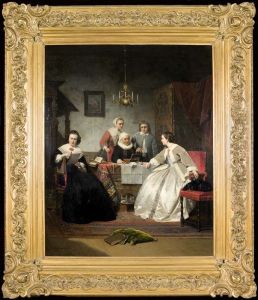 Interieur in 17e eeuwse trant by Hendrik Hollander