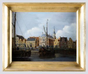Gezicht in Harlingen met zuidelijke gevelwand langs Noorderhaven Gezicht in Harlingen met zuidelijke gevelwand langs Noorderhaven