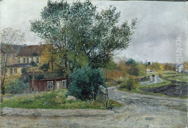 Skovveien sett fra hjornet av Riddervoldsgt. - view 1