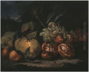 Still life with white grapes