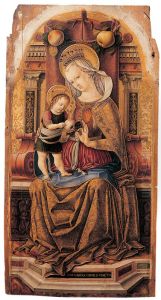 Virgin and Child Enthroned by Carlo Crivelli