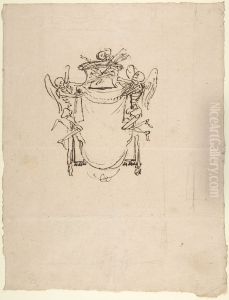 Sketches for a Wall Tomb with Skeletons by Gian Lorenzo Bernini