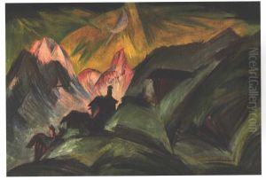 Stafelalp by moon light by Ernst Ludwig Kirchner