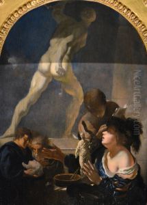 Allegorie relative a l'enseignement de la Peinture et des Arts by Adriaen Van Der Werff