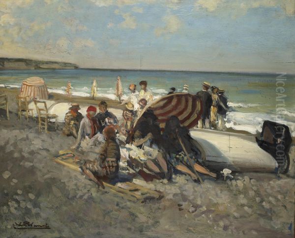 La Plage de Dieppe en aout - view 1
