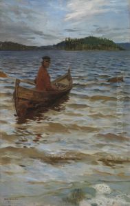 Rowing to the Shore by Akseli Valdemar Gallen-Kallela
