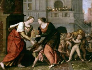 The Leiden City Virgin grants the approvals to the trade by Isaac van Swanenburg
