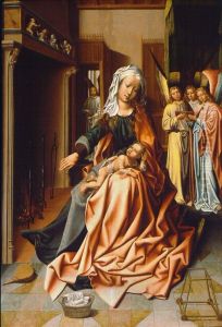 The Virgin preparing the bath of the Child