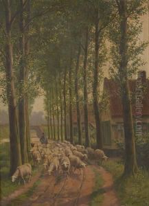Retour A La Bergerie by Albert Caullet