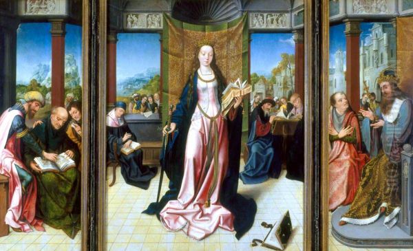 Triptych Saint Catherine and the philosophers - view 1