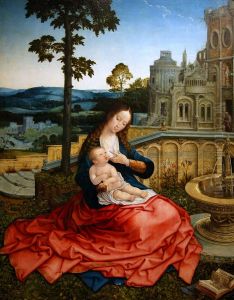 Virgin and Child near a Fountain by Orley, Bernard van