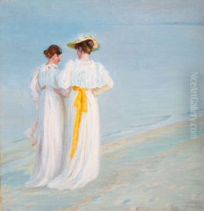 Sommeraften pa Skagens strand by Michael Peter Ancher