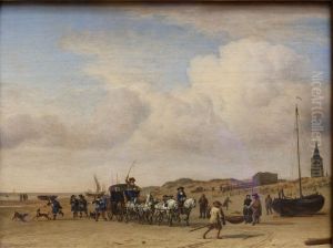 Coach on the beach in Scheveningen