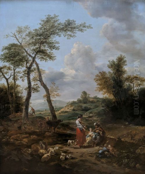 Landscape with figures (Elkana and his Wives Hannah and Pennina?) - view 1