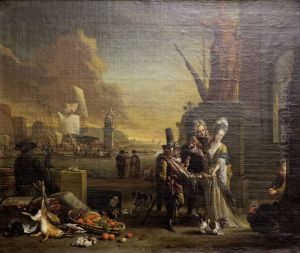 Southern Seaport with seller of trinkets