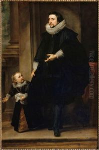 Portrait of an unknown man with his son by Sir Anthony Van Dyck