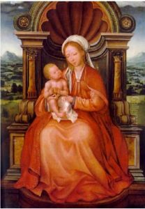Virgin and Child Enthroned by Quinten Metsys