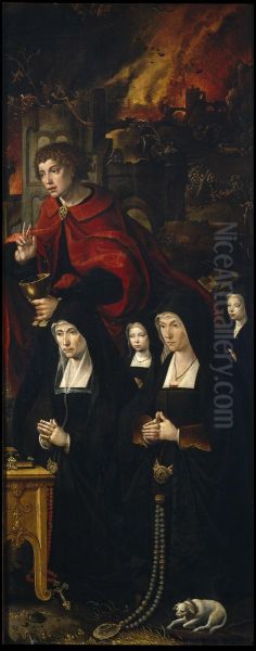 De H. Johannes de Evangelist en stichtersportretten - view 1