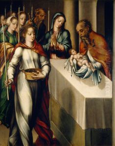 La Purificacion de la Virgen o La Presentacion en el Templo by Luis de Morales