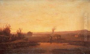 Le Ramassage Du Foin Au Lever Du Jour, 1861.