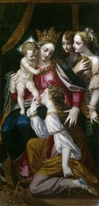 Desposorios misticos de Santa Catalina by Alonso Sanchez Coello