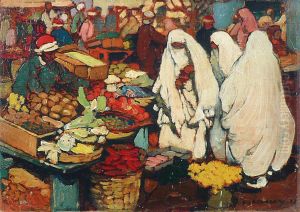 Le Marche Dans La Casbah by Leon Cauvy