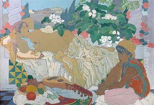 Sous La Pergola Ou Abondance by Leon Cauvy
