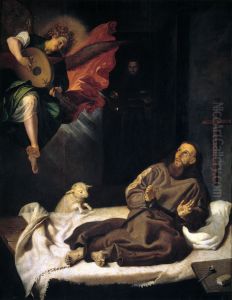 St Francis Comforted by an Angel St Francis Comforted by an Angel