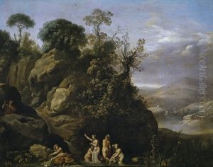 Landscape with Diana and Actaeon by Cornelius van Poelenburgh