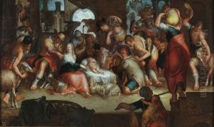 Adoration by the Shepherds. by Joachim Wtewael (Uytewael)