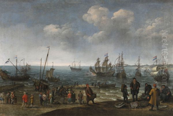Playa con pescadores - view 1