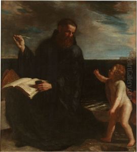 Saint Augustine meditating on the Trinity by Giovanni Francesco Barbieri